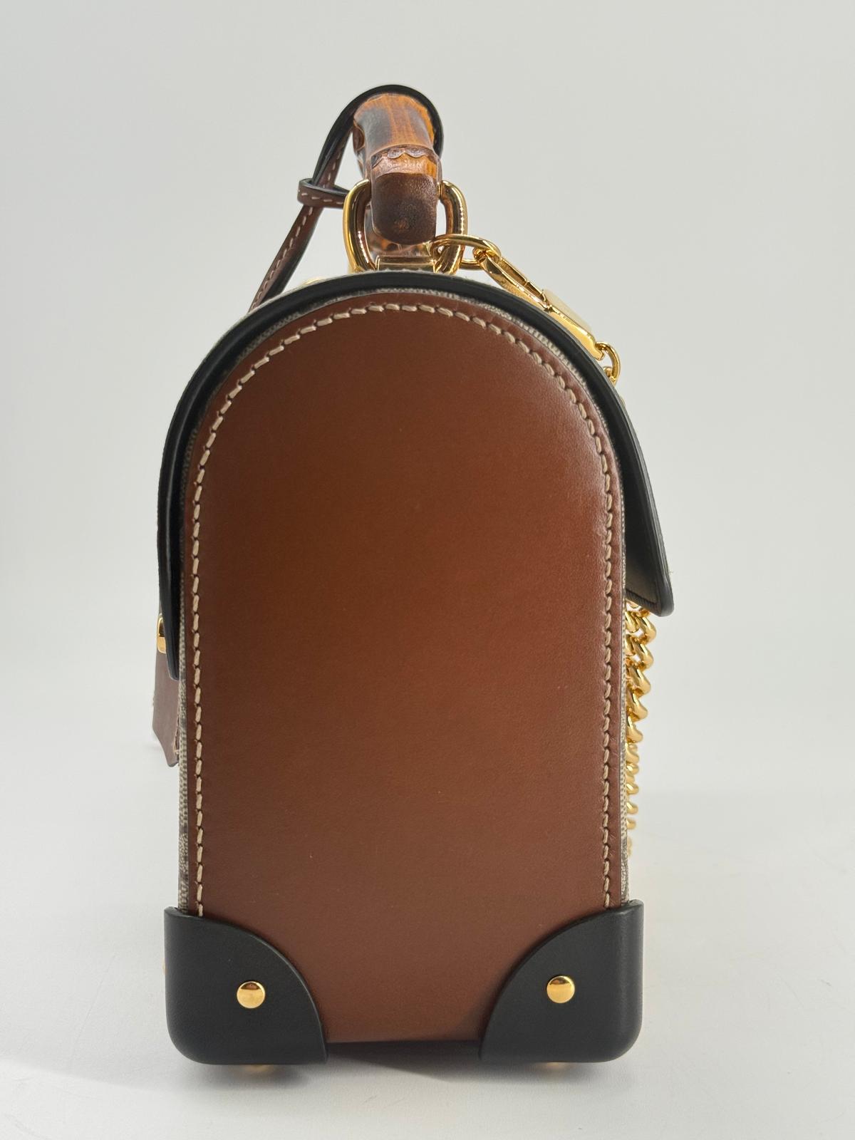 Gucci GG Small Supreme Padlock Bamboo Shoulder Bag