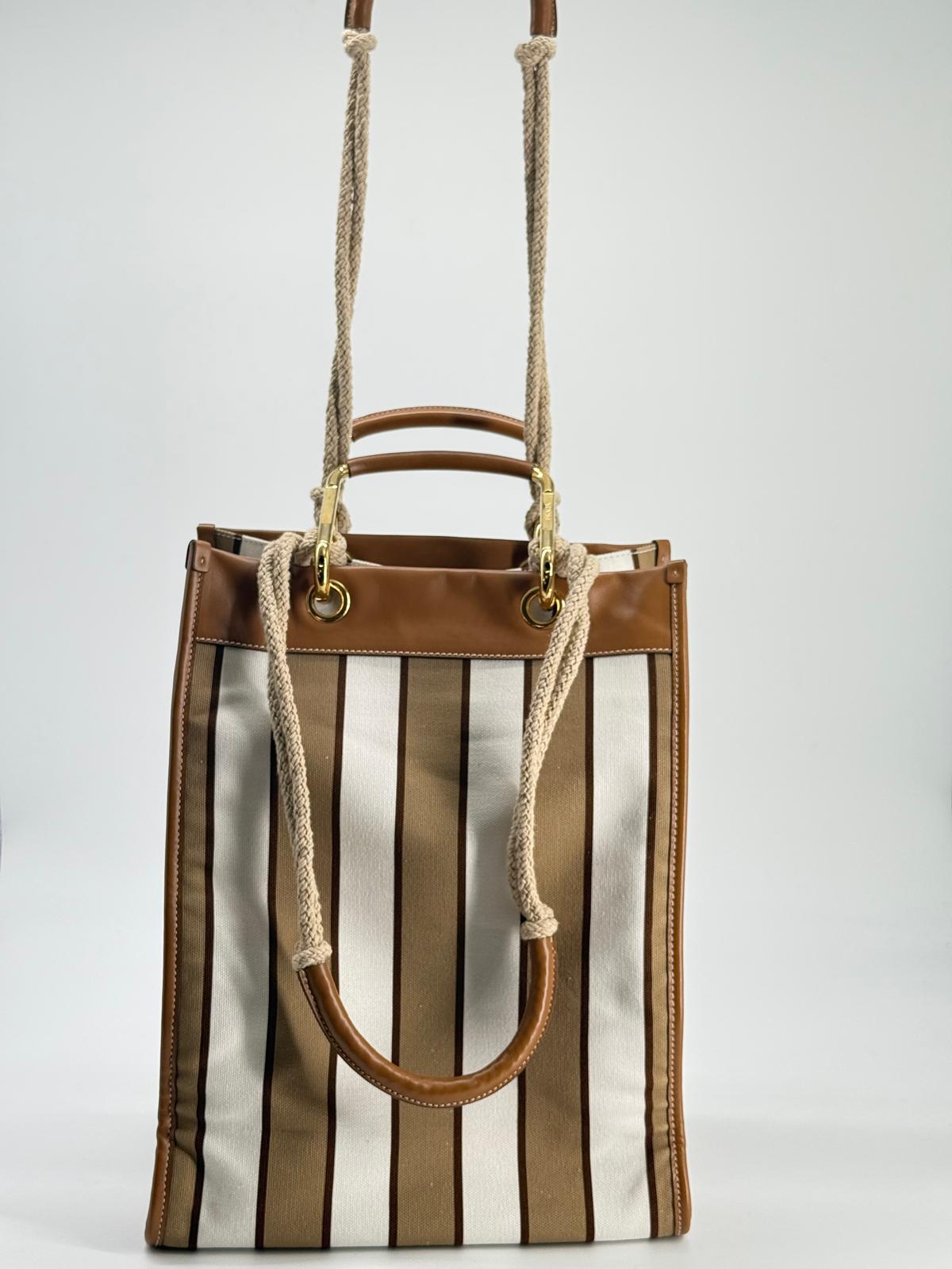 Prada Tote Canvas and Leather Limited Edition Tote Bag