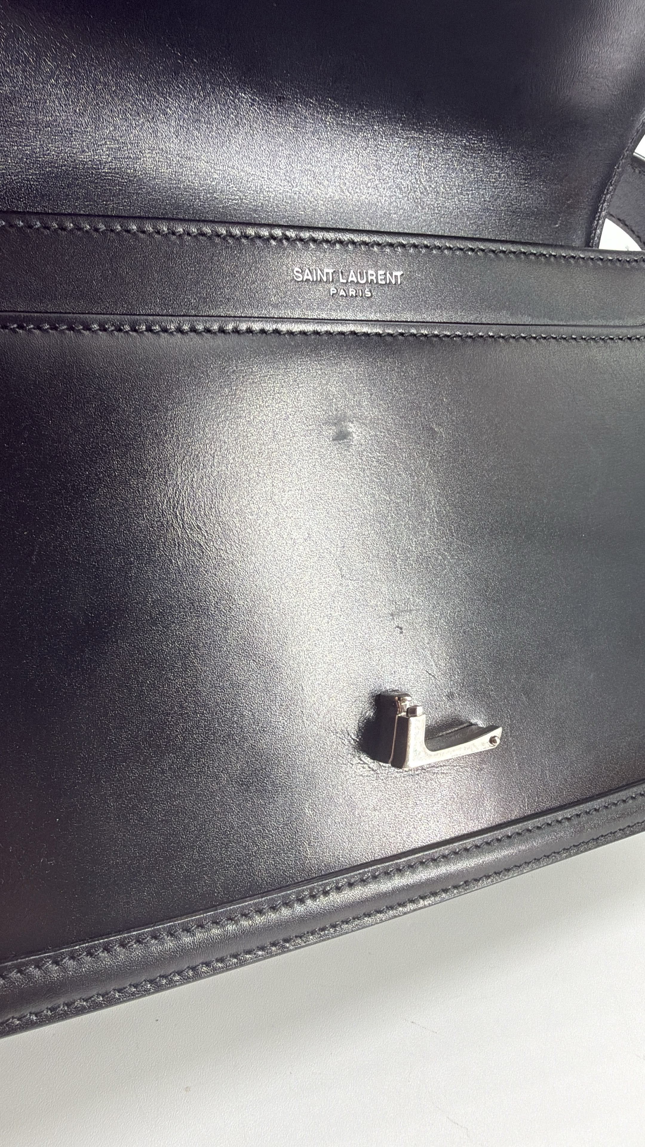 Saint Laurent Solferino Medium Black Leather Shoulder Bag