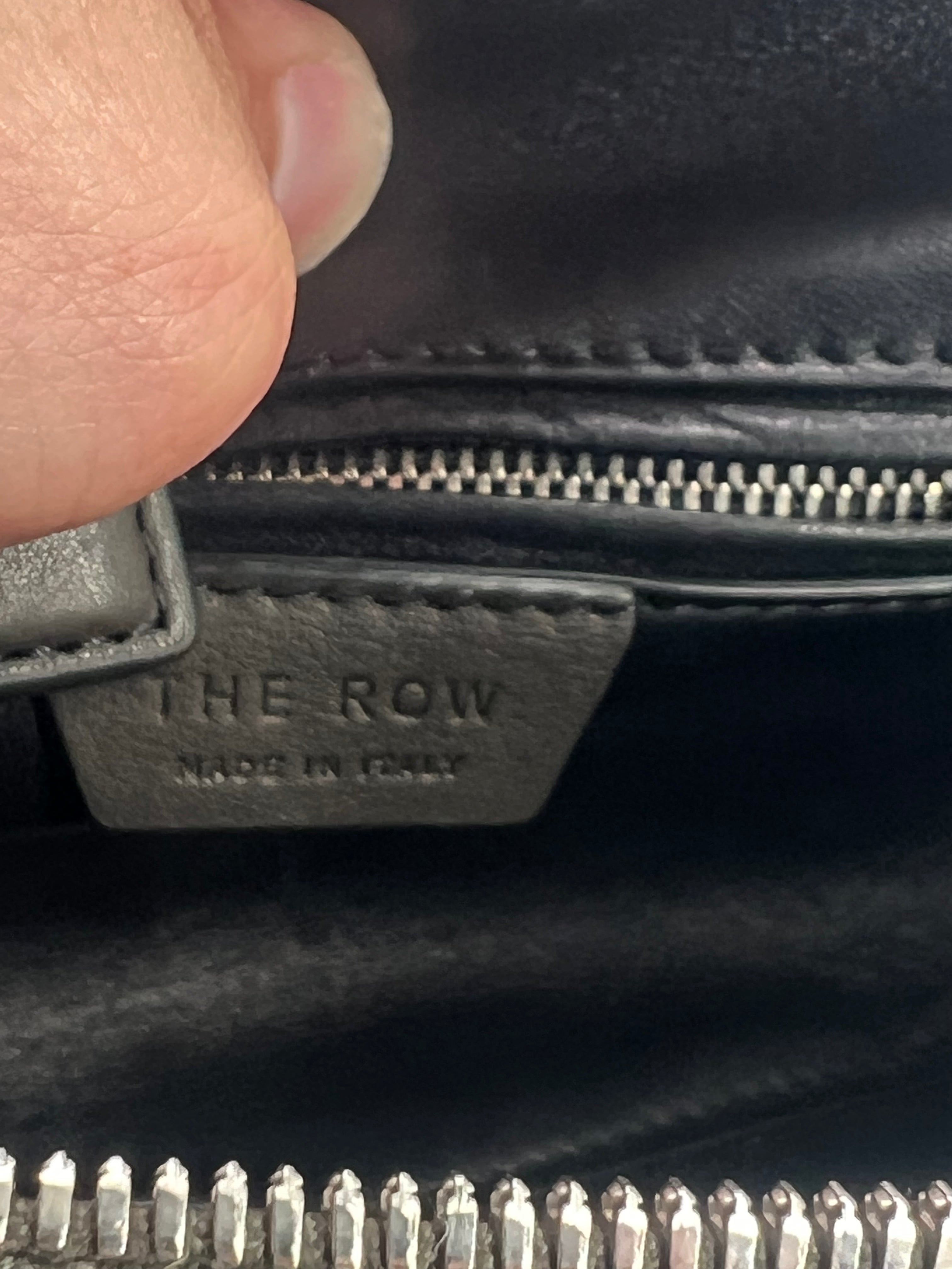 The Row Devon Mini Tote Dark Green Leather Bag