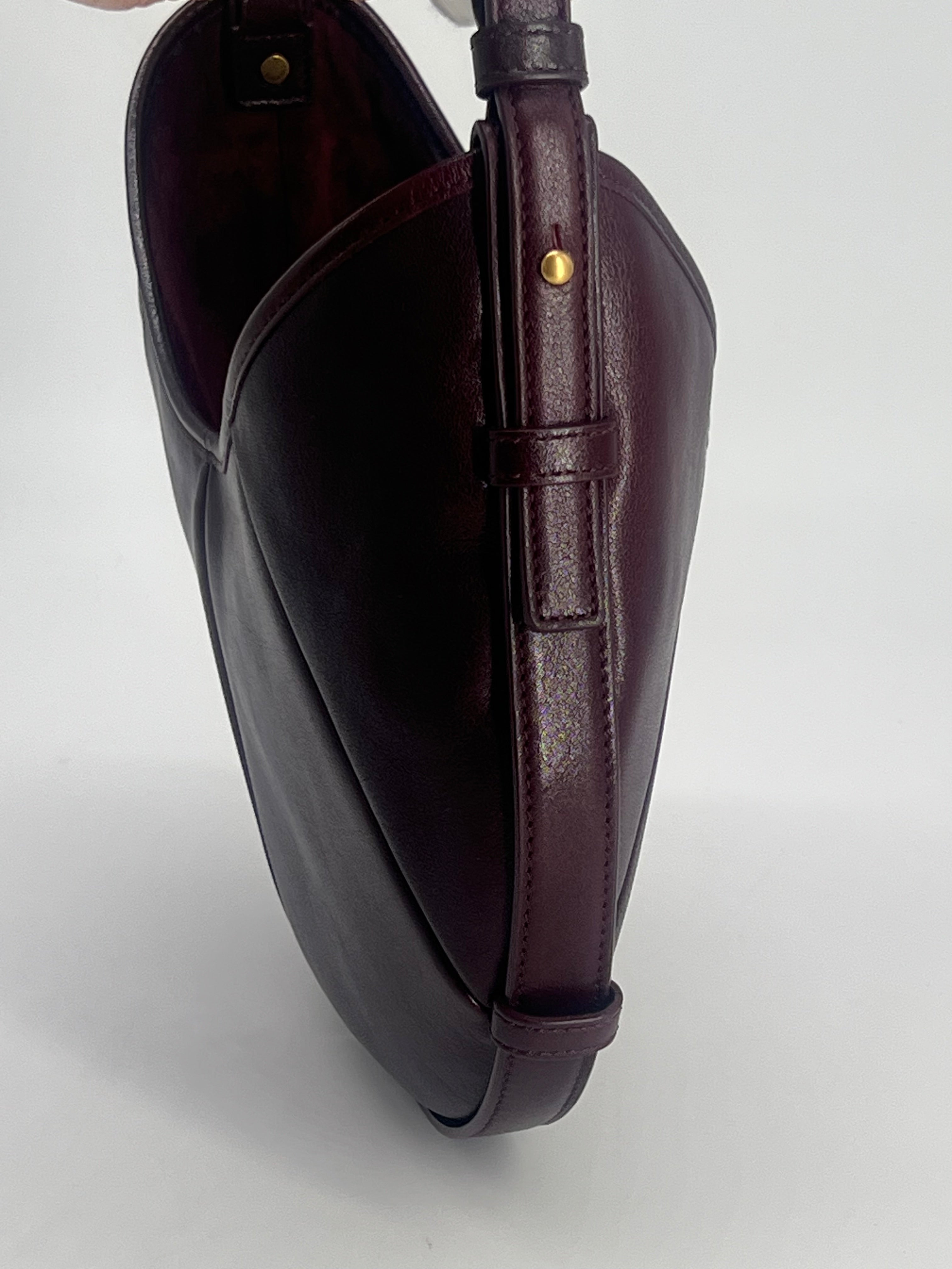 Saint Laurent Mombasa Burgundy Leather Shoulder Bag