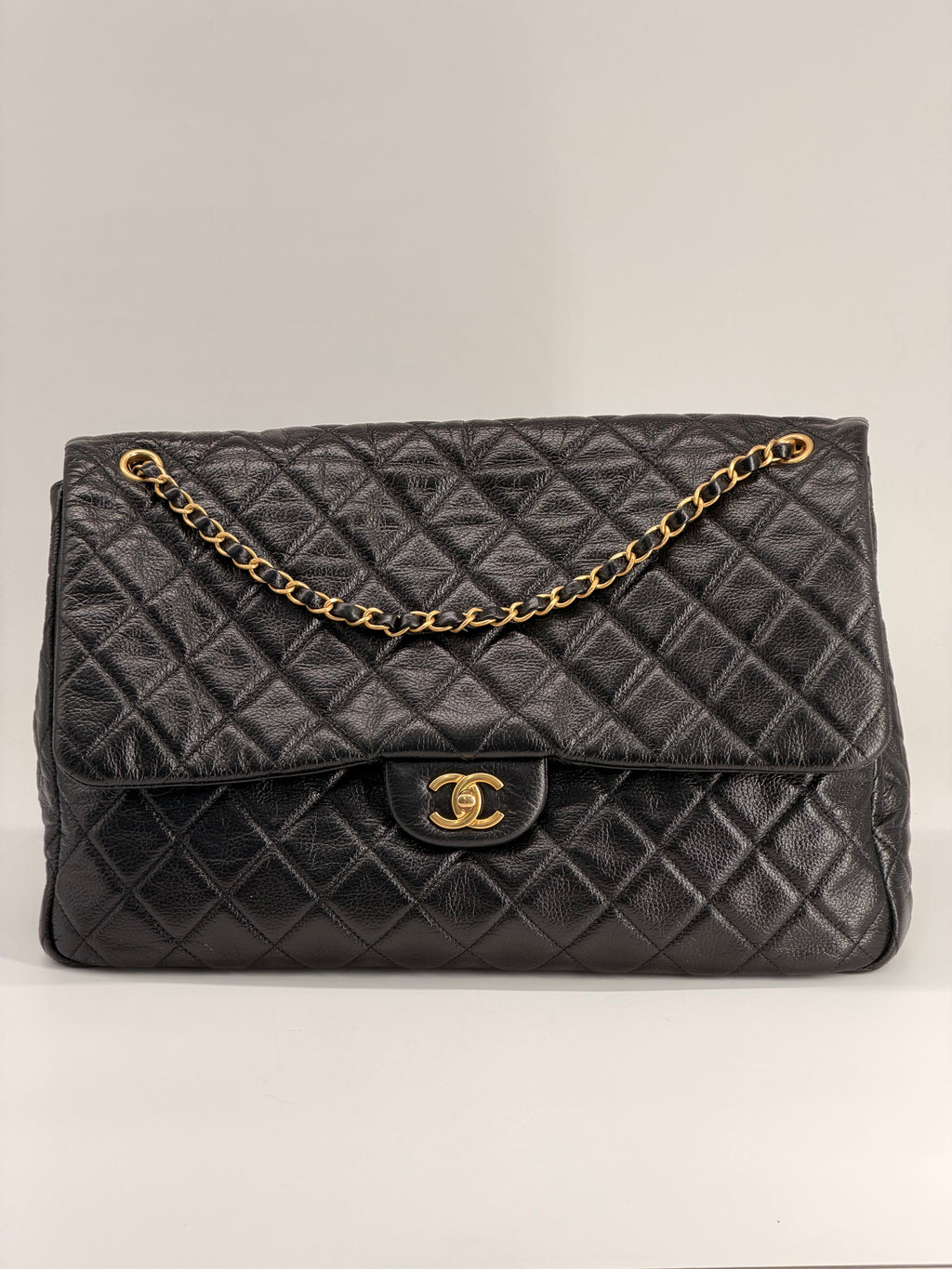 Chanel Travel XXL Black Grained Calfskin Shoulder Bag