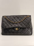 Chanel Travel XXL Black Grained Calfskin Shoulder Bag