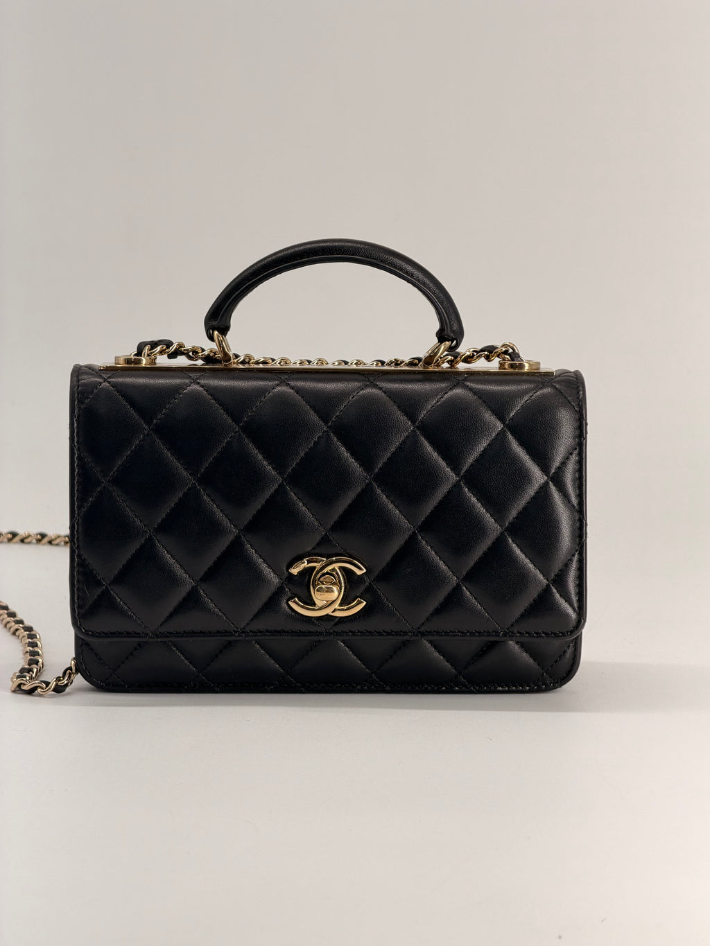 Chanel Trendy CC Wallet On Chain in Black Lambskin Leather