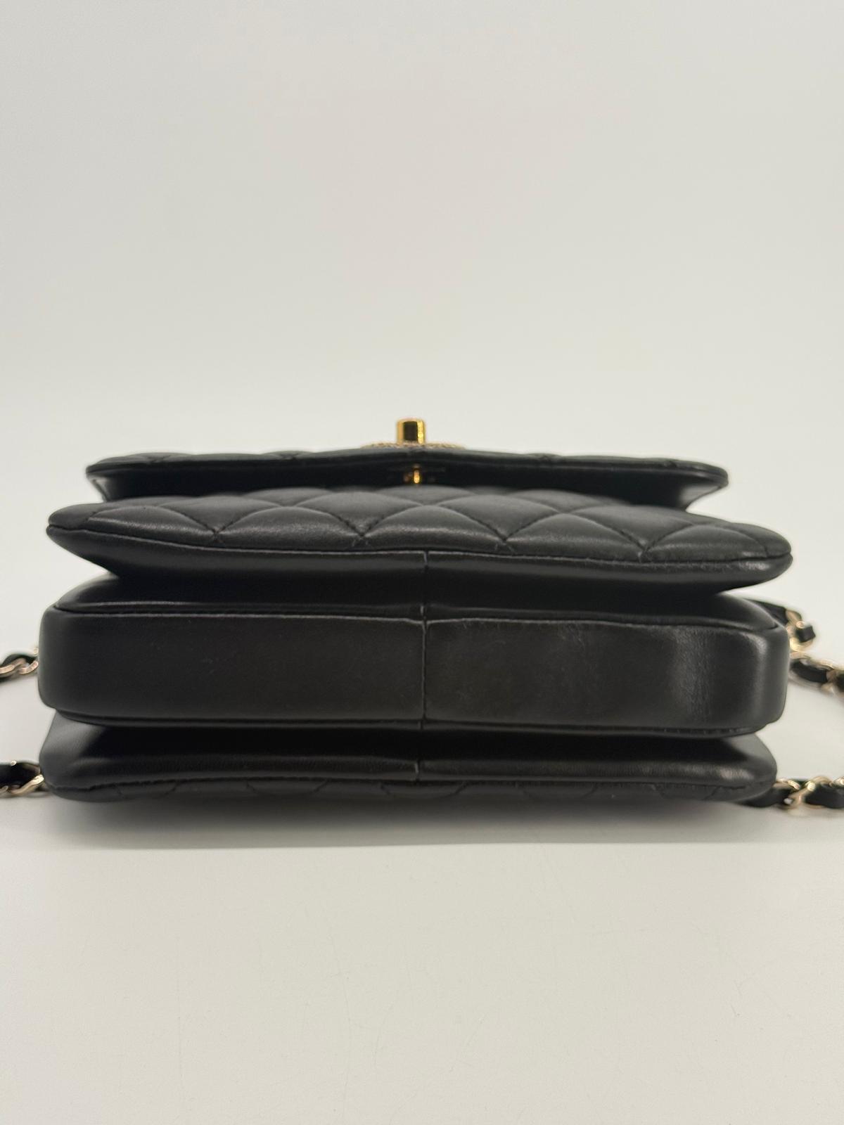 Chanel Mini Trendy CC Black Lambskin Crossbody Bag