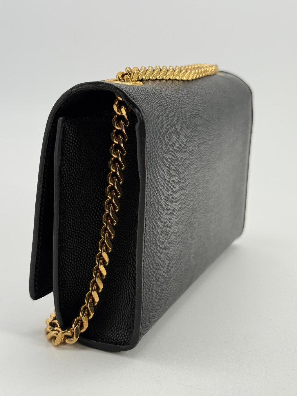 Saint Laurent Grain De Poudre Small Kate Satchel Black Shoulder Bag