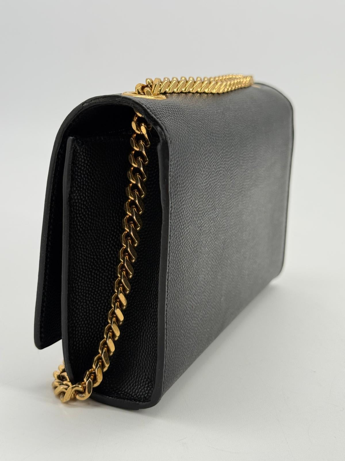 Saint Laurent Grain De Poudre Small Kate Satchel Black Shoulder Bag