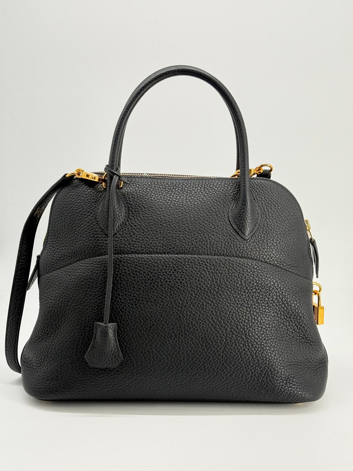 Hermes Bolide 31 Clemence Black Leather Bag