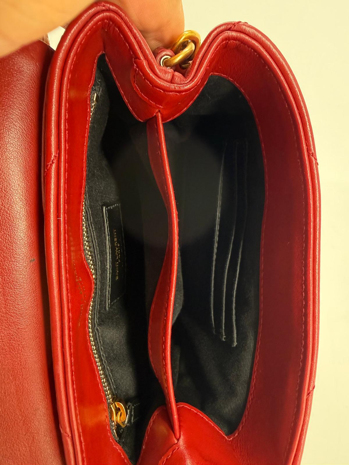 Saint Laurent Loulou Toy Quilted Burgundy Leathers with Gold Hardware