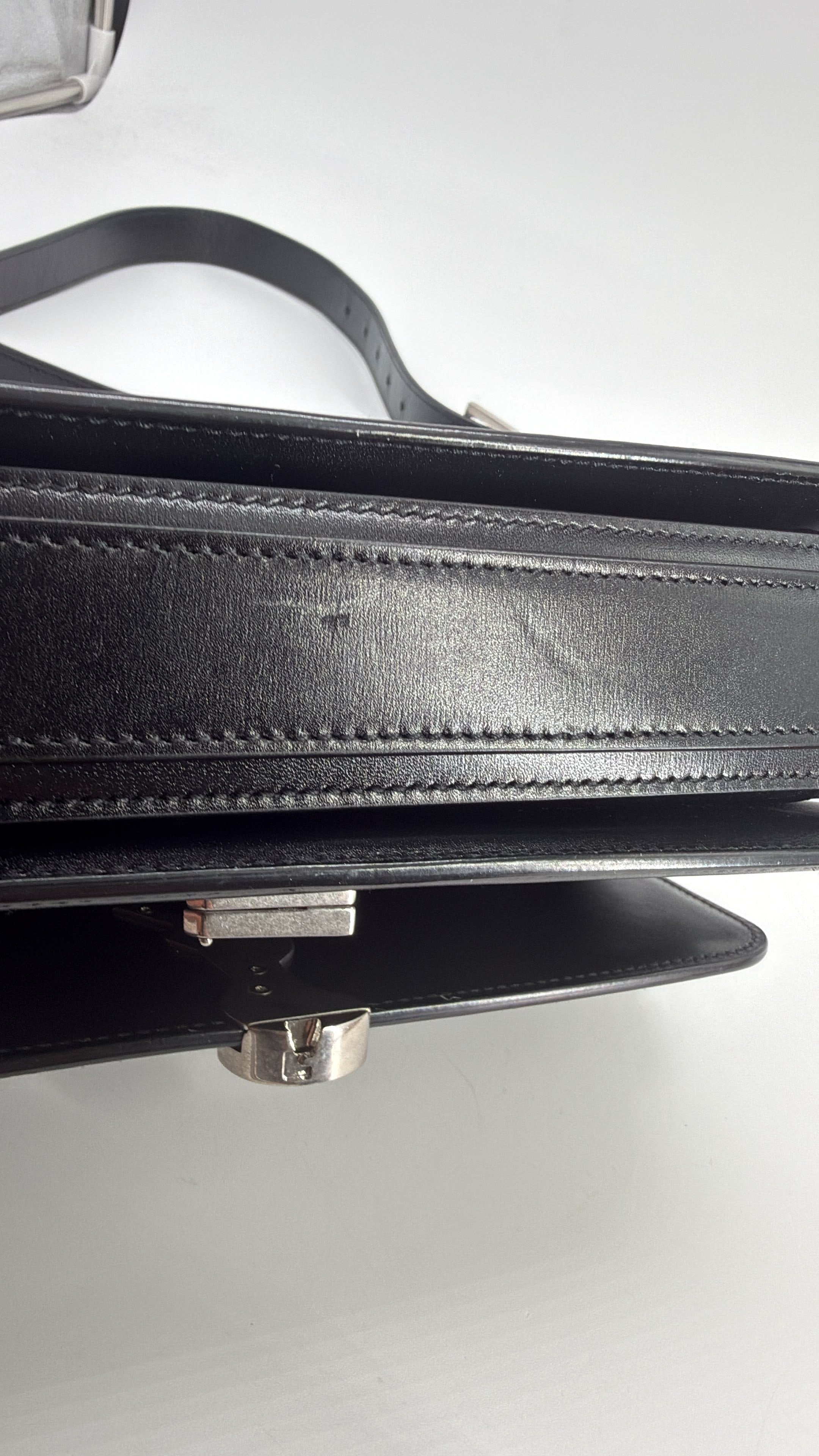 Saint Laurent Solferino Medium Black Leather Shoulder Bag