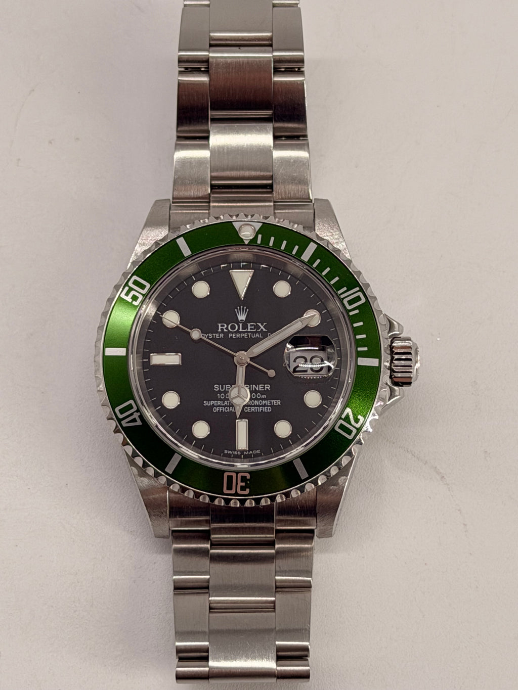 Rolex Submariner Kermit Black Dial Stainless Steel 40mm Men's Watch 16610LV
