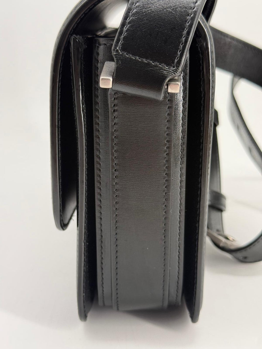 Saint Laurent Solferino Medium Black Leather Shoulder Bag