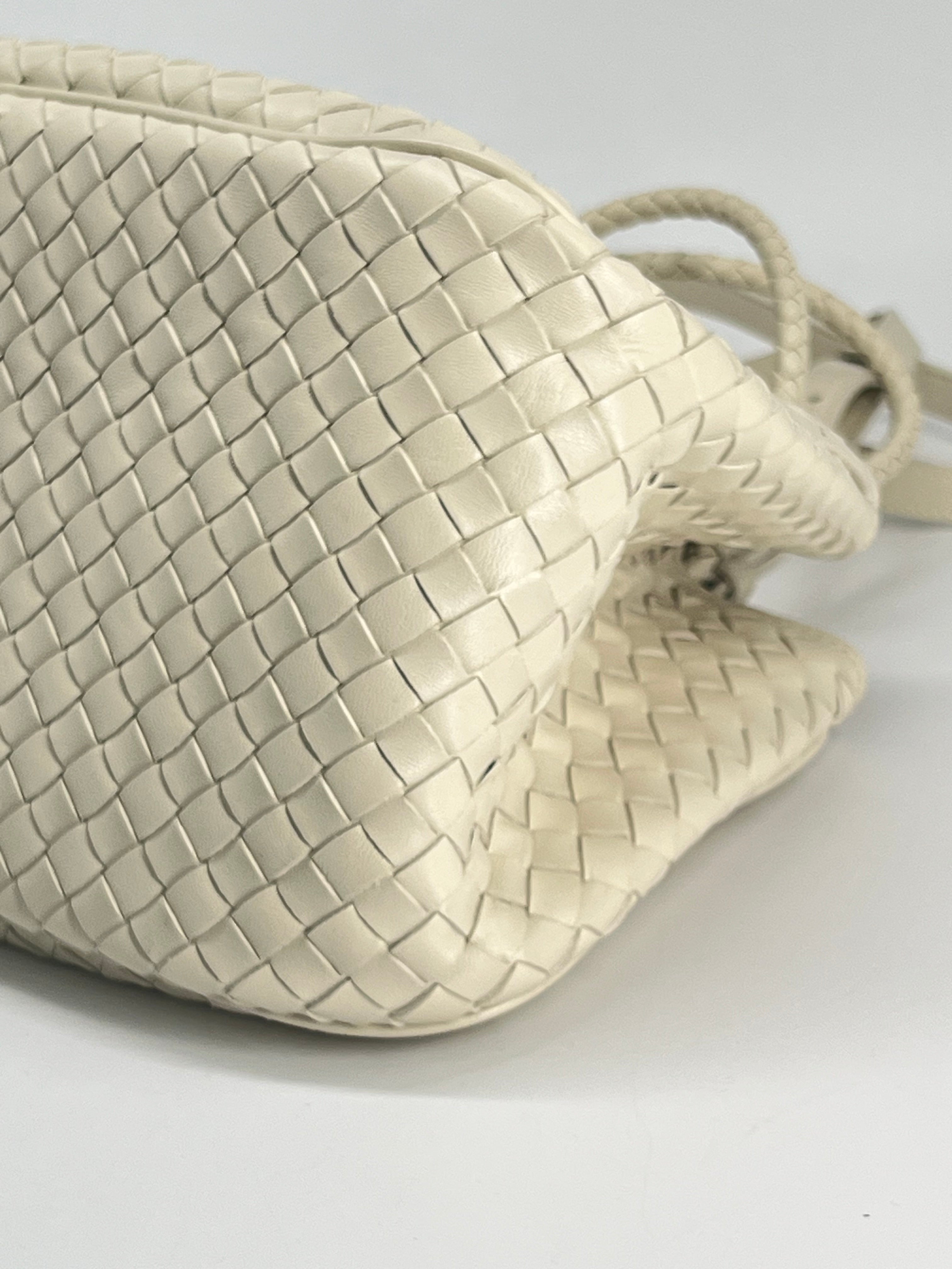 Bottega Veneta Nappa Intrecciato Basket Bag In Sea Salt Leather
