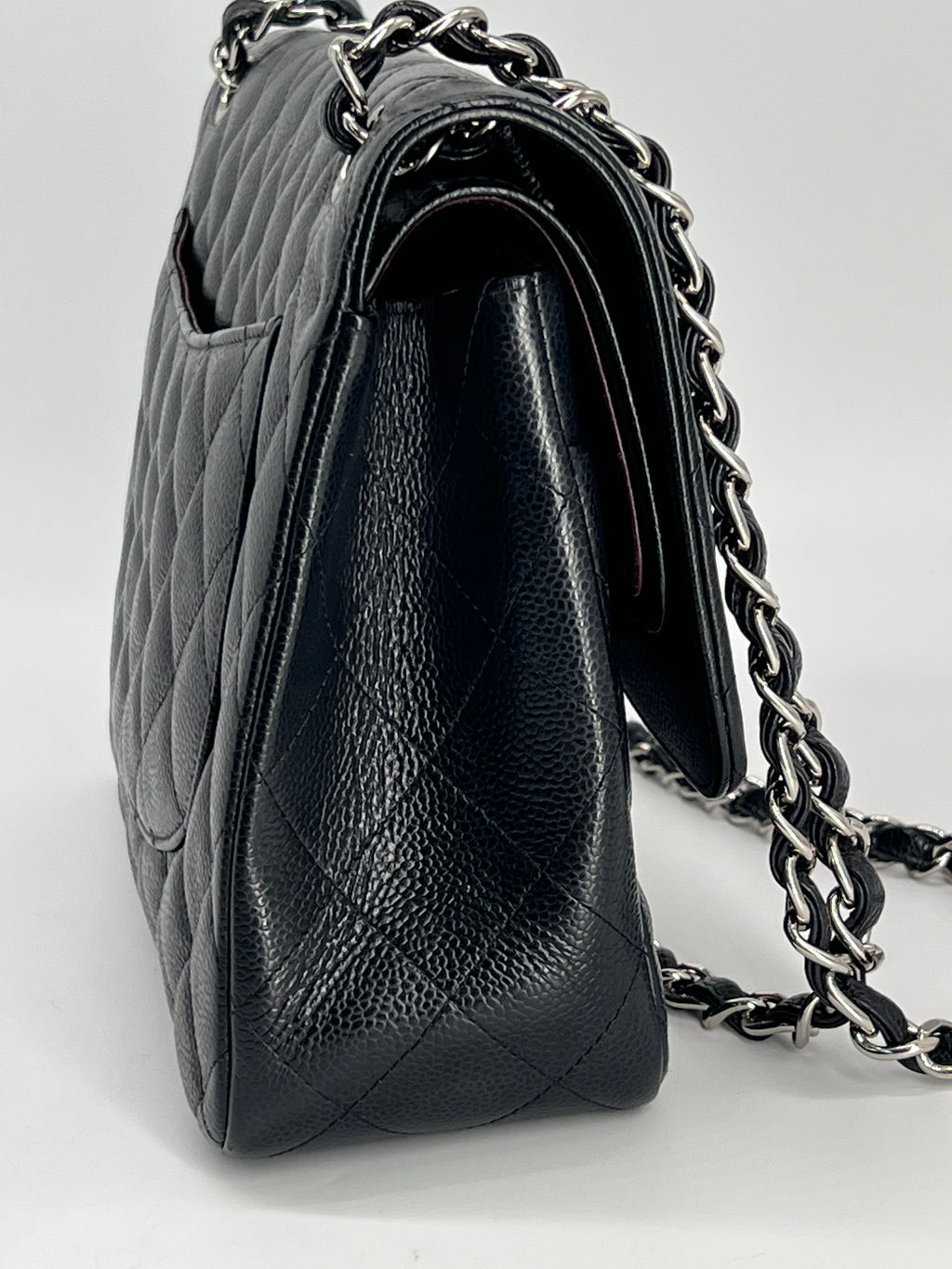 Chanel Jumbo Double Flap Caviar Black Leather Shoulder Bag