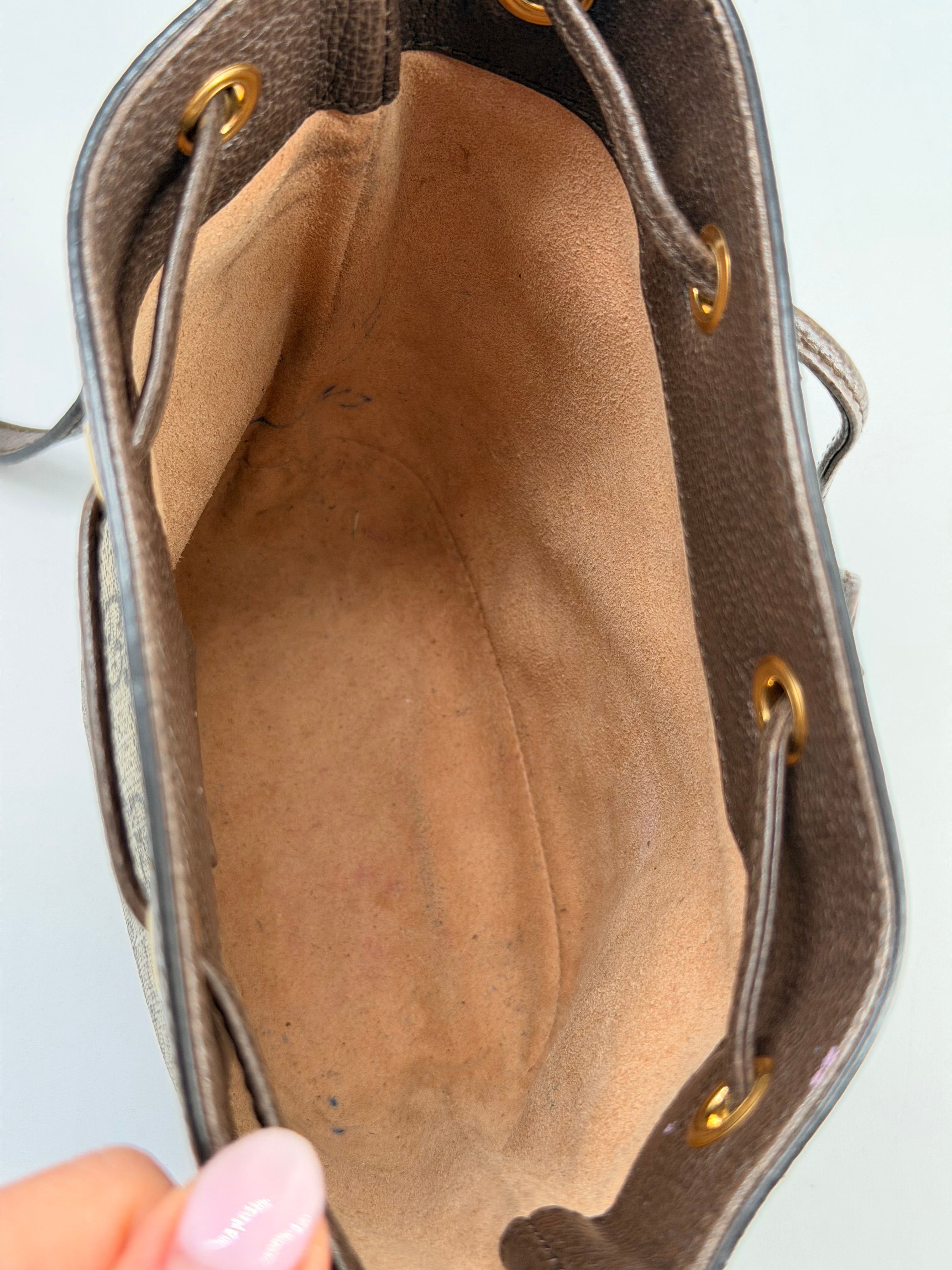 Gucci Mini Ophidia GG Bucket Bag Supreme Canvas