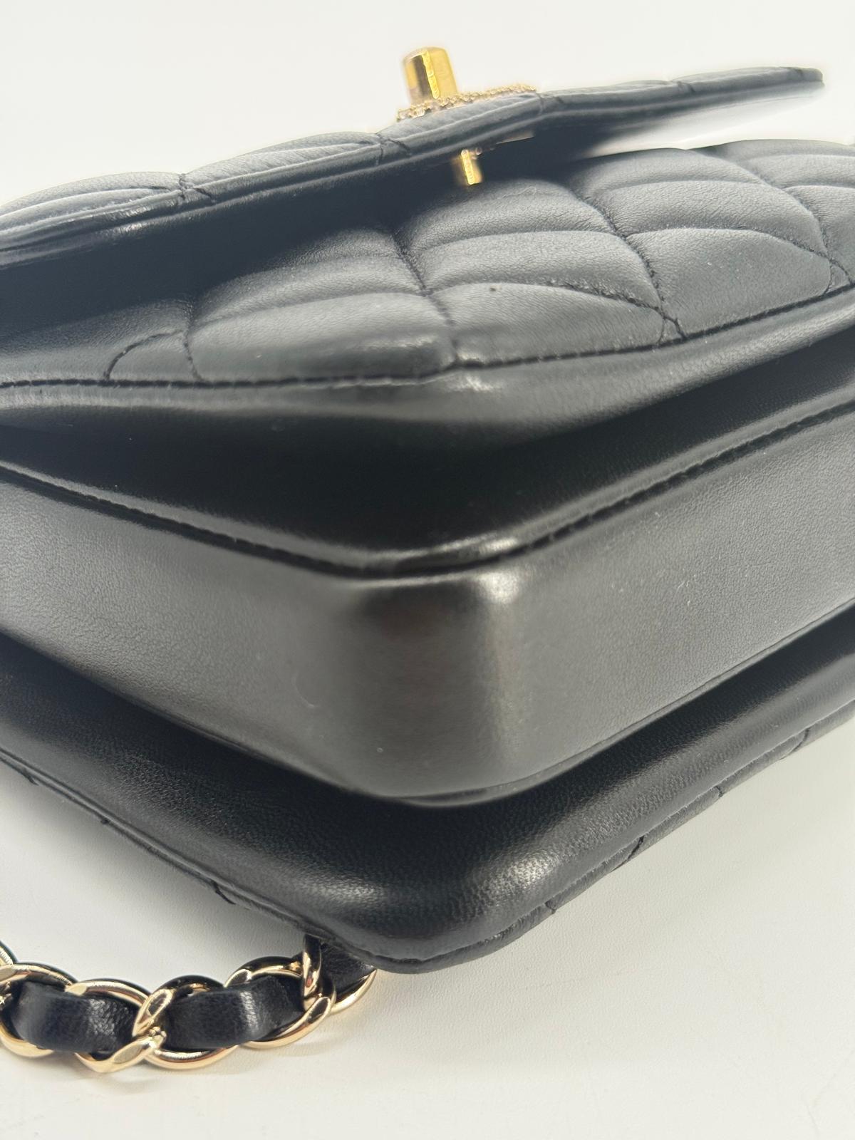 Chanel Mini Trendy CC Black Lambskin Crossbody Bag