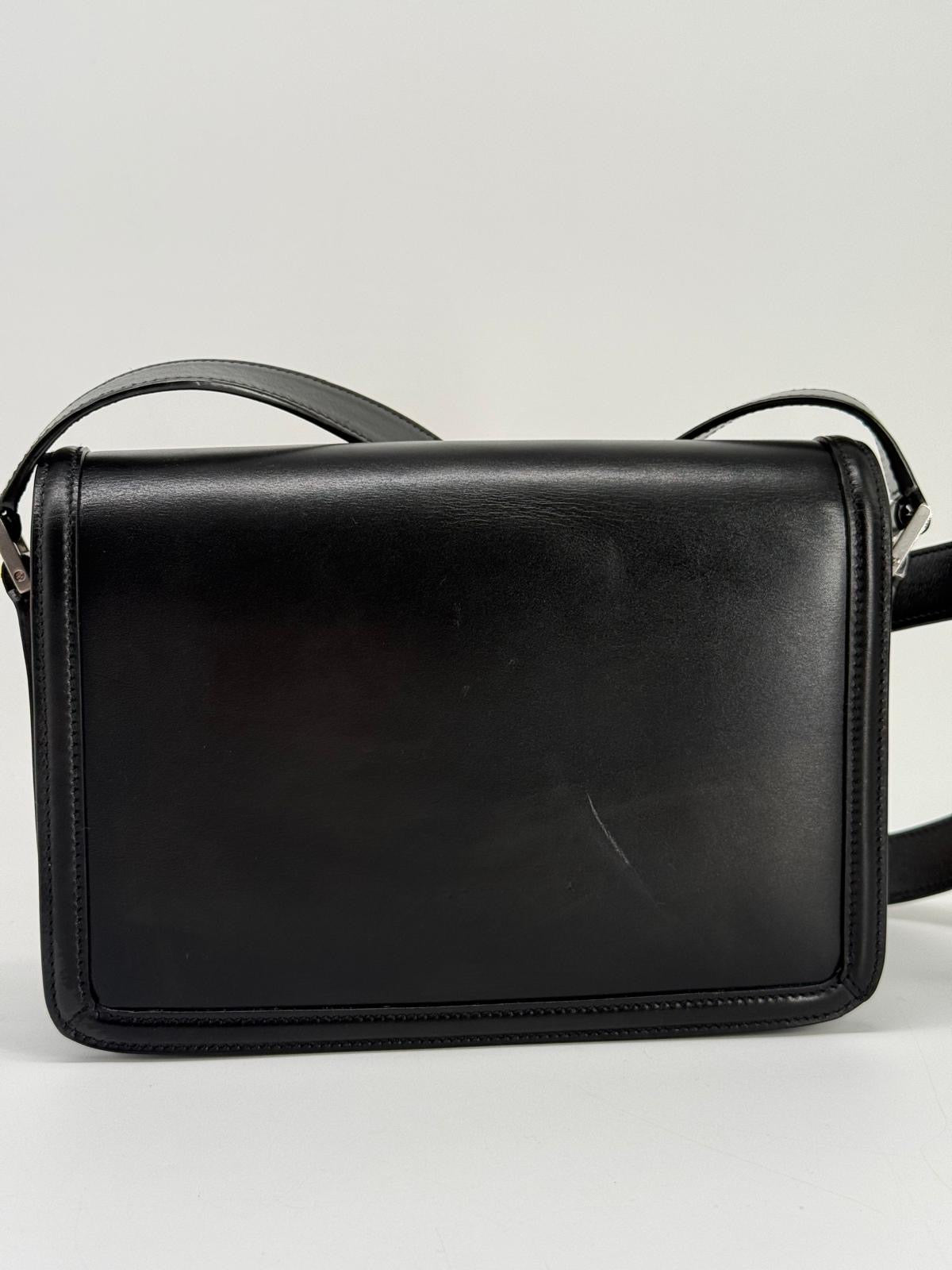 Saint Laurent Solferino Medium Black Leather Shoulder Bag