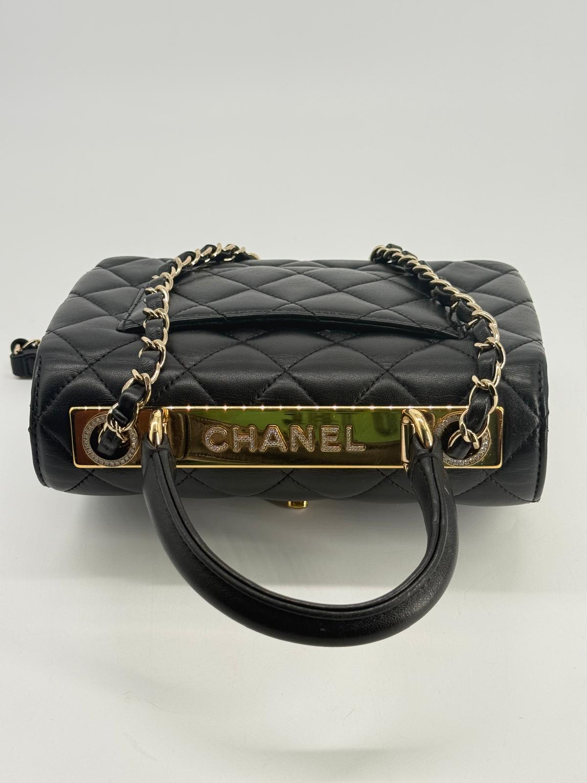 Chanel Mini Trendy CC Black Lambskin Crossbody Bag