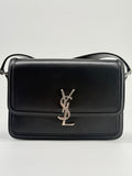 Saint Laurent Solferino Medium Black Leather Shoulder Bag