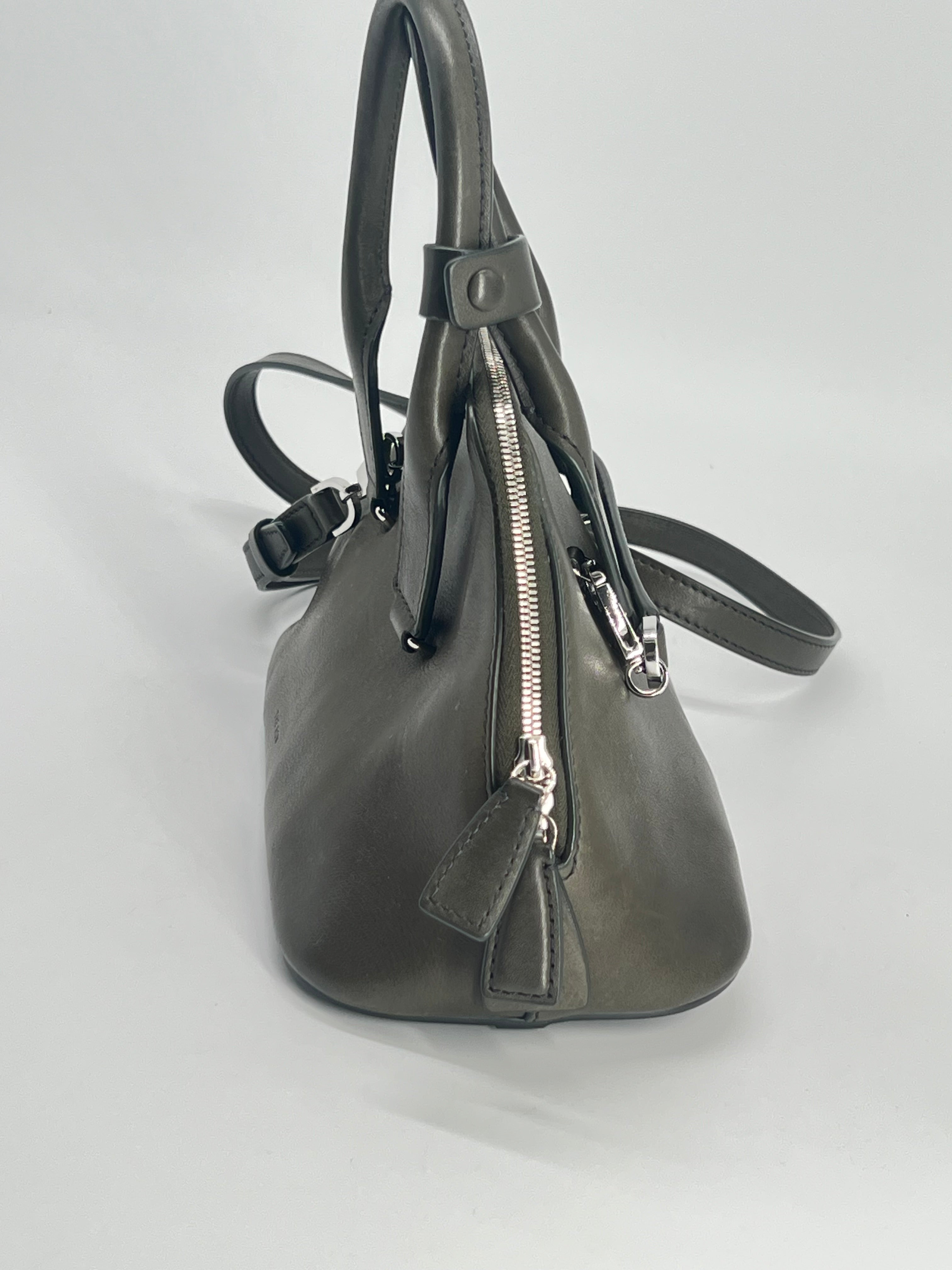 The Row Devon Mini Tote Dark Green Leather Bag