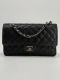 CHANEL Caviar Medium Double Flap Black Shoulder Bag