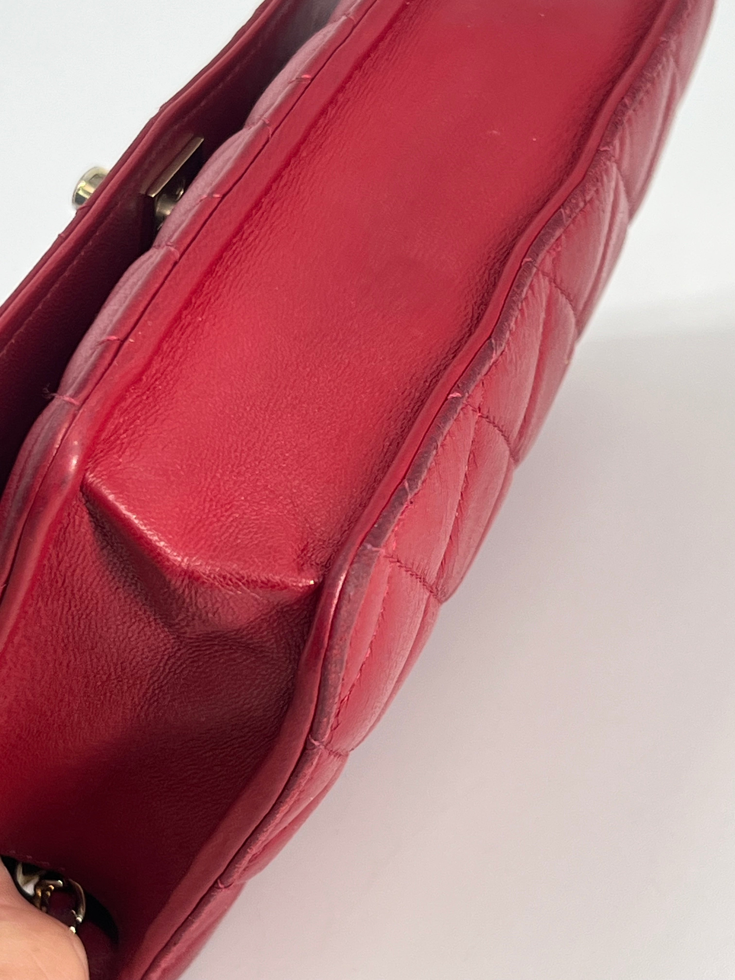 Chanel Trendy CC Wallet on Chain Quilted Red Lambskin
