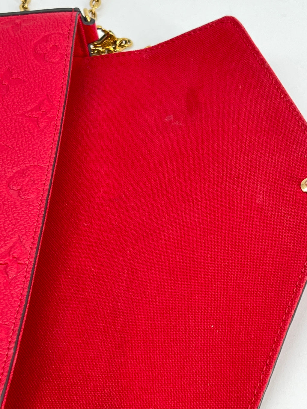 Louis Vuitton Felicie Pochette Monogram Empreinte Leather Red