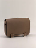 Hermes Geta Chèvre Mysore Etoupe Crossbody Bag Silver Hardware
