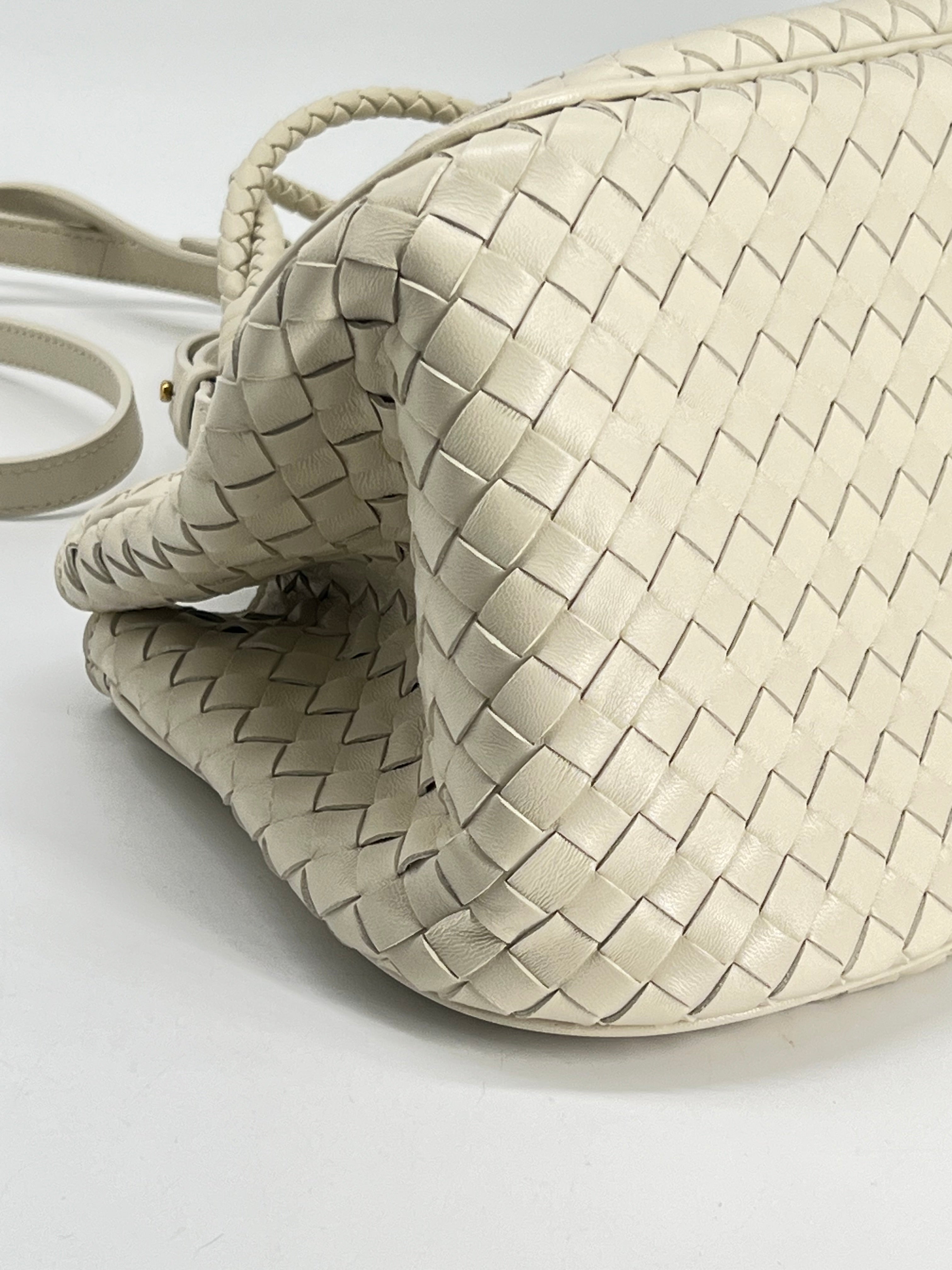 Bottega Veneta Nappa Intrecciato Basket Bag In Sea Salt Leather
