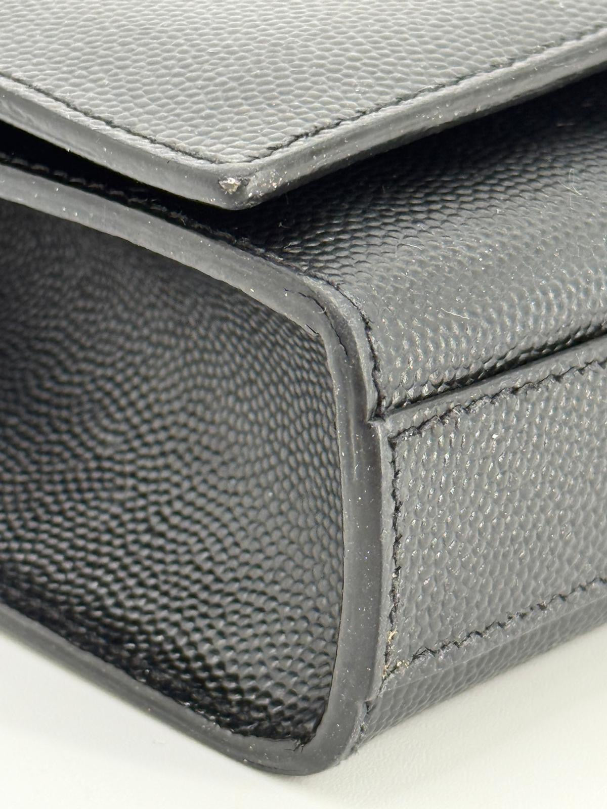 Saint Laurent Grain De Poudre Small Kate Satchel Black Shoulder Bag