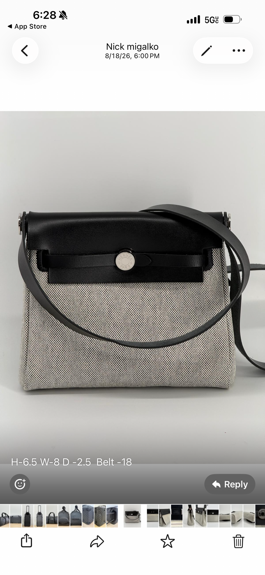Hermes Mini Herbag Zip 20 Toile & Vache Hunter Shoulder Bag 2025
