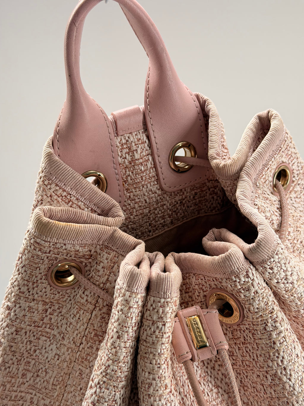 CHANEL Deauville Backpack Pink Drawstring Backpack