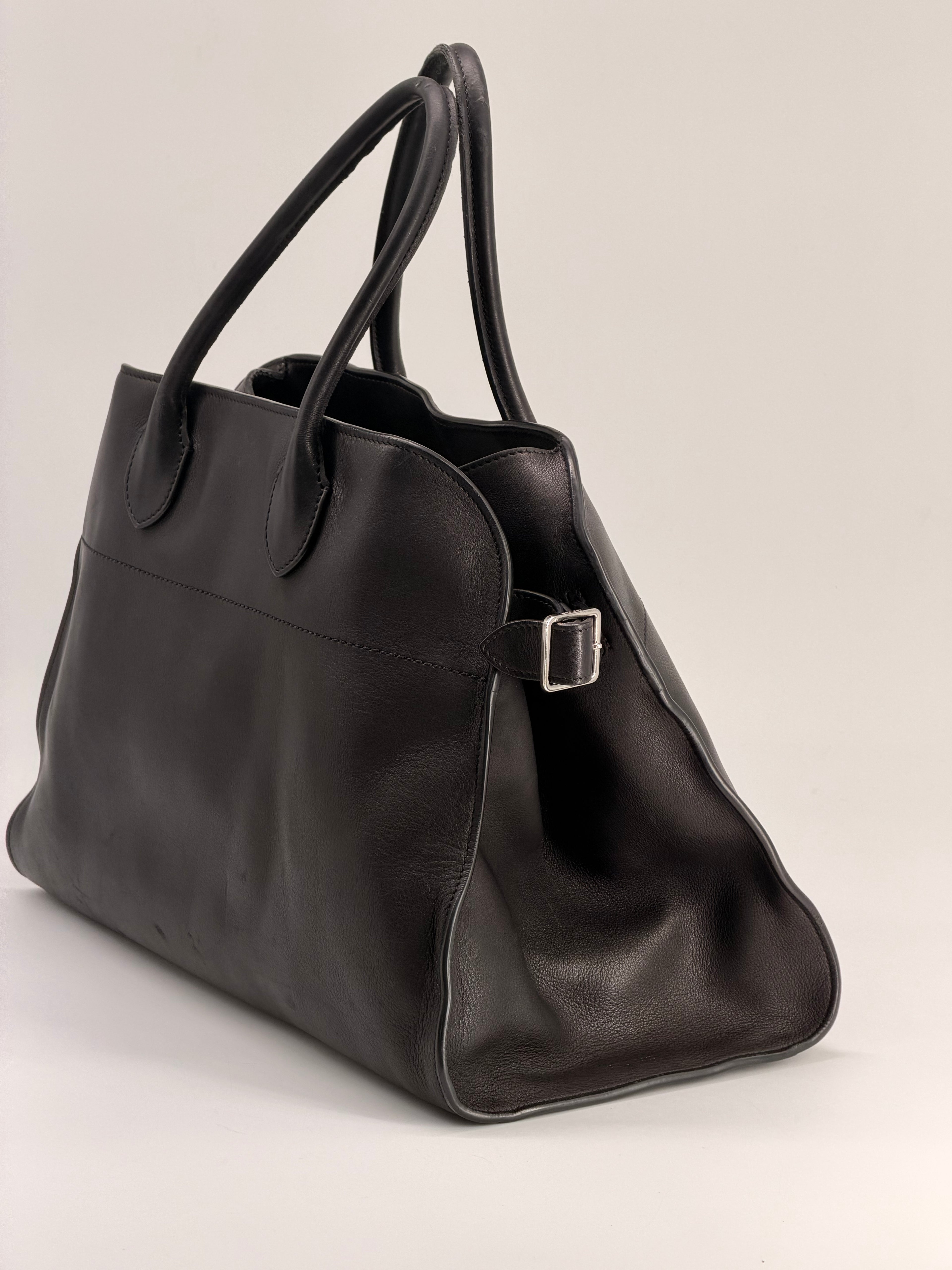 The Row Leather Margaux 15 Shoulder Bag