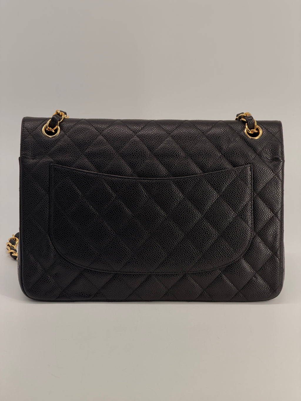 Chanel Caviar Jumbo Double Flap Black Shoulder Bag Gold Hardware