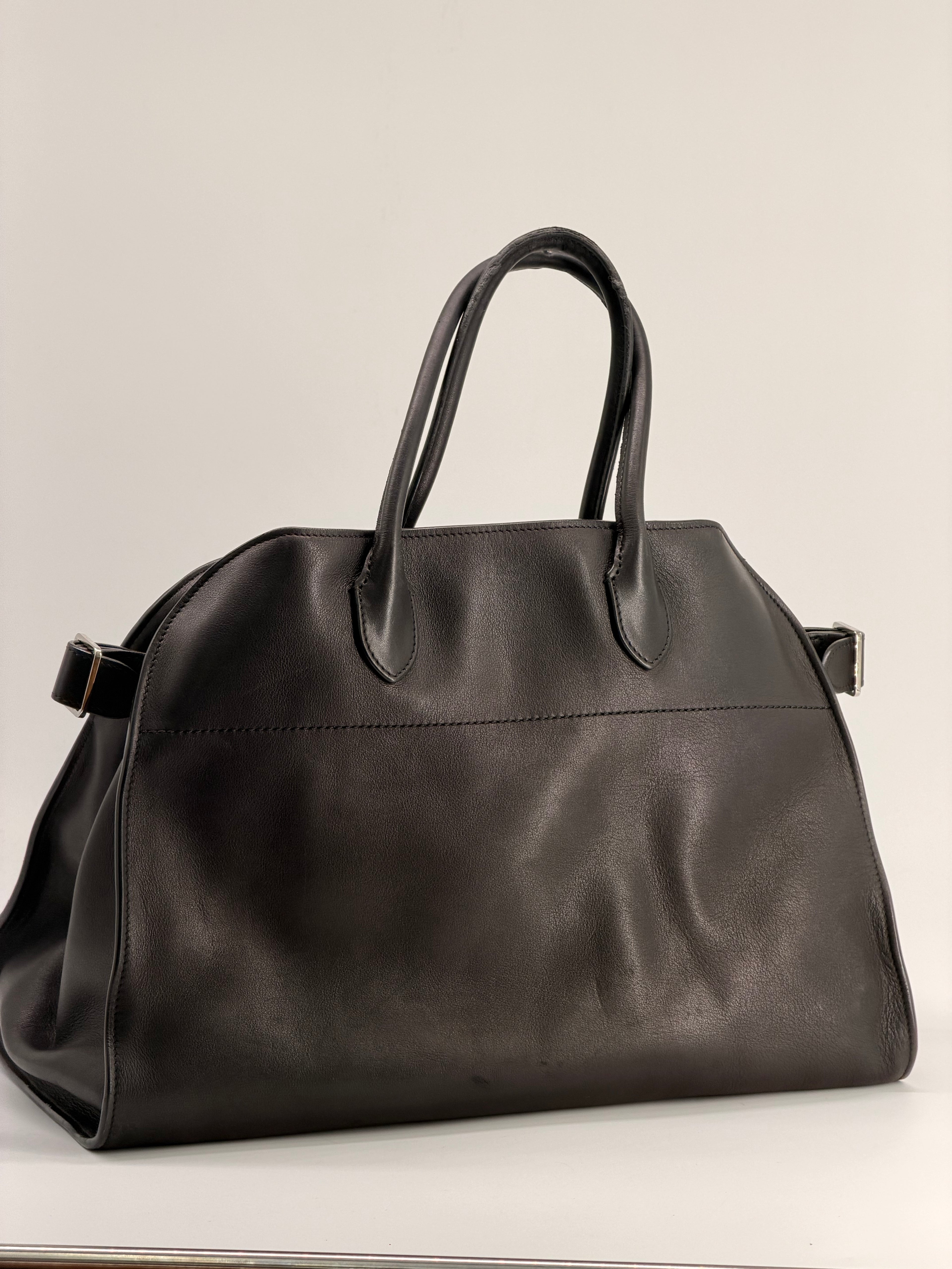 The Row Leather Margaux 15 Shoulder Bag