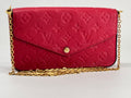 Louis Vuitton Felicie Pochette Monogram Empreinte Leather Red