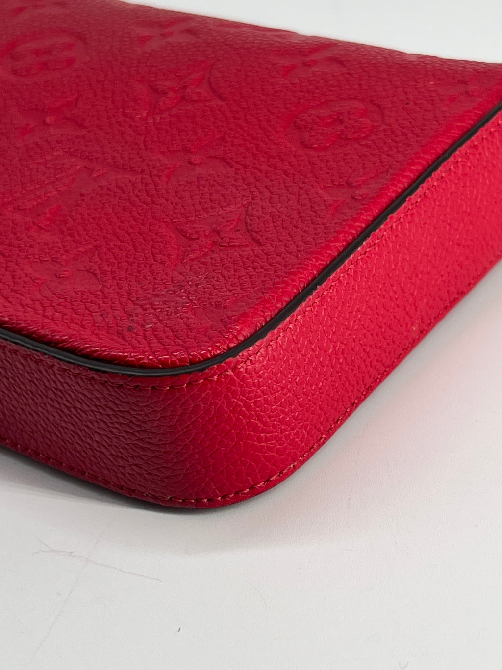 Louis Vuitton Felicie Pochette Monogram Empreinte Leather Red