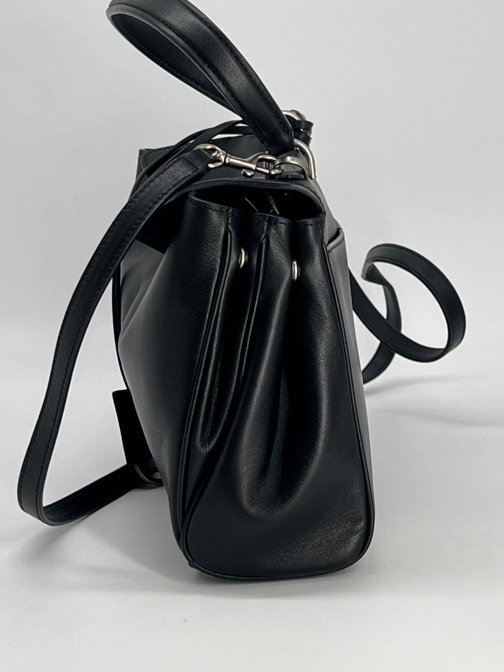 Balenciaga Rodeo Medium Black Leather Shoulder Bag