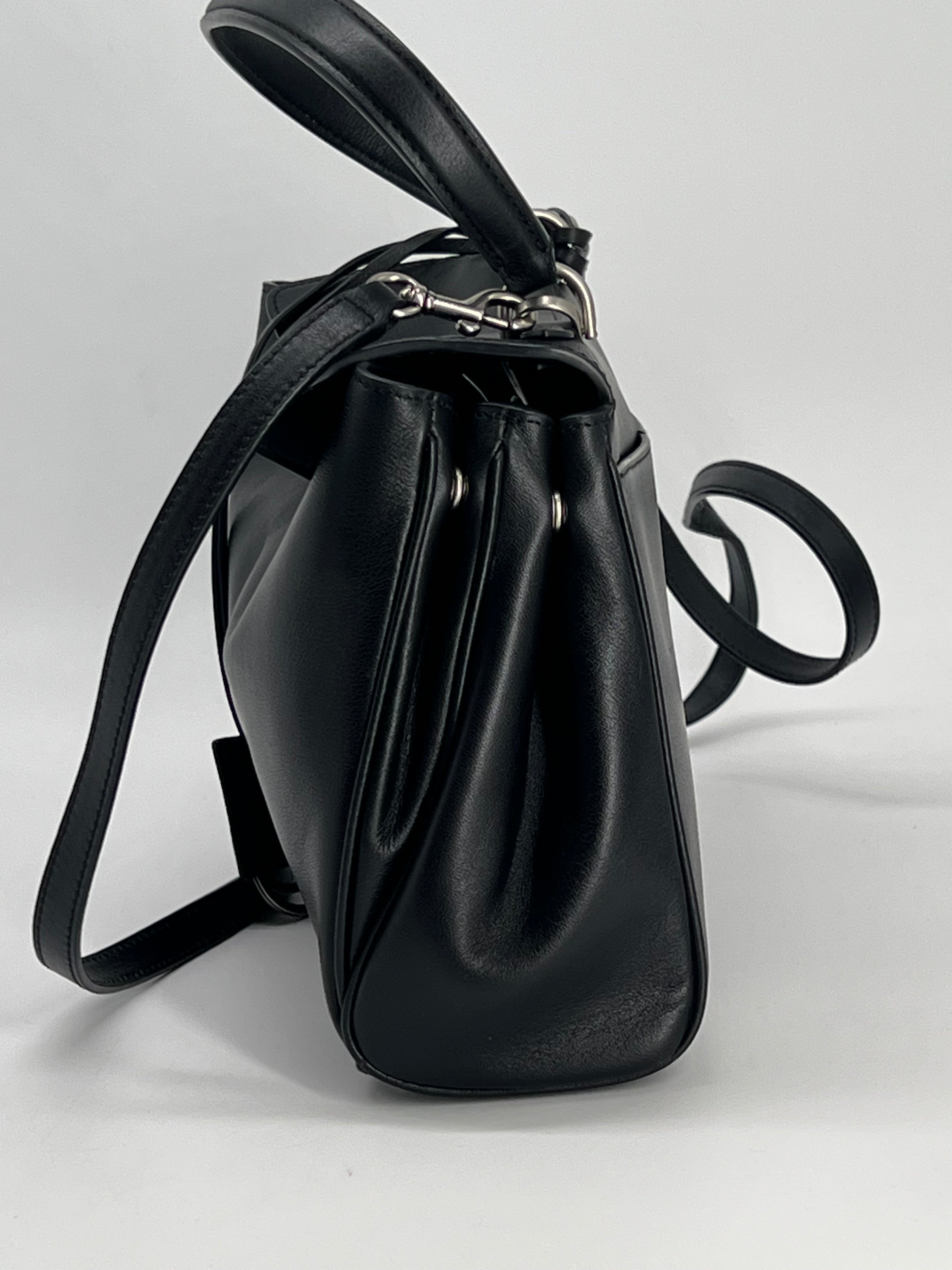Balenciaga Rodeo Medium Black Leather Shoulder Bag