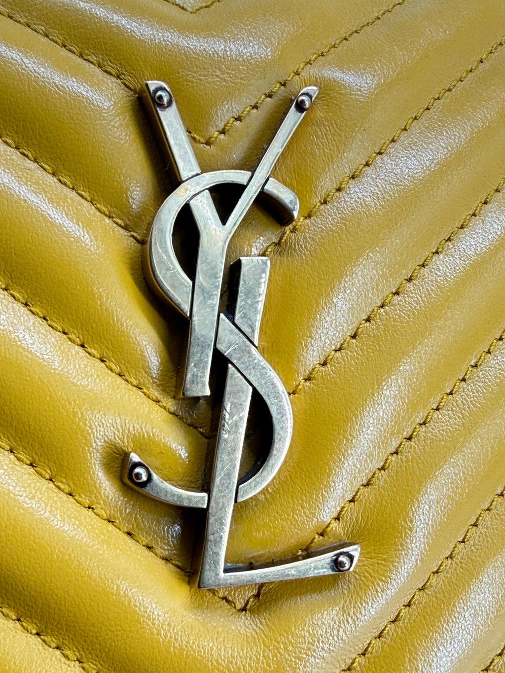 Saint Laurent Lou Camera Crossbody Bag with Tassel in Yellow Calfskin