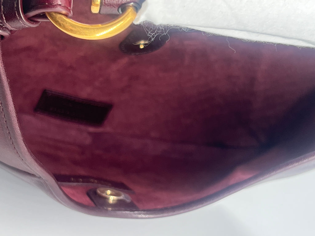Saint Laurent Mombasa Burgundy Leather Shoulder Bag