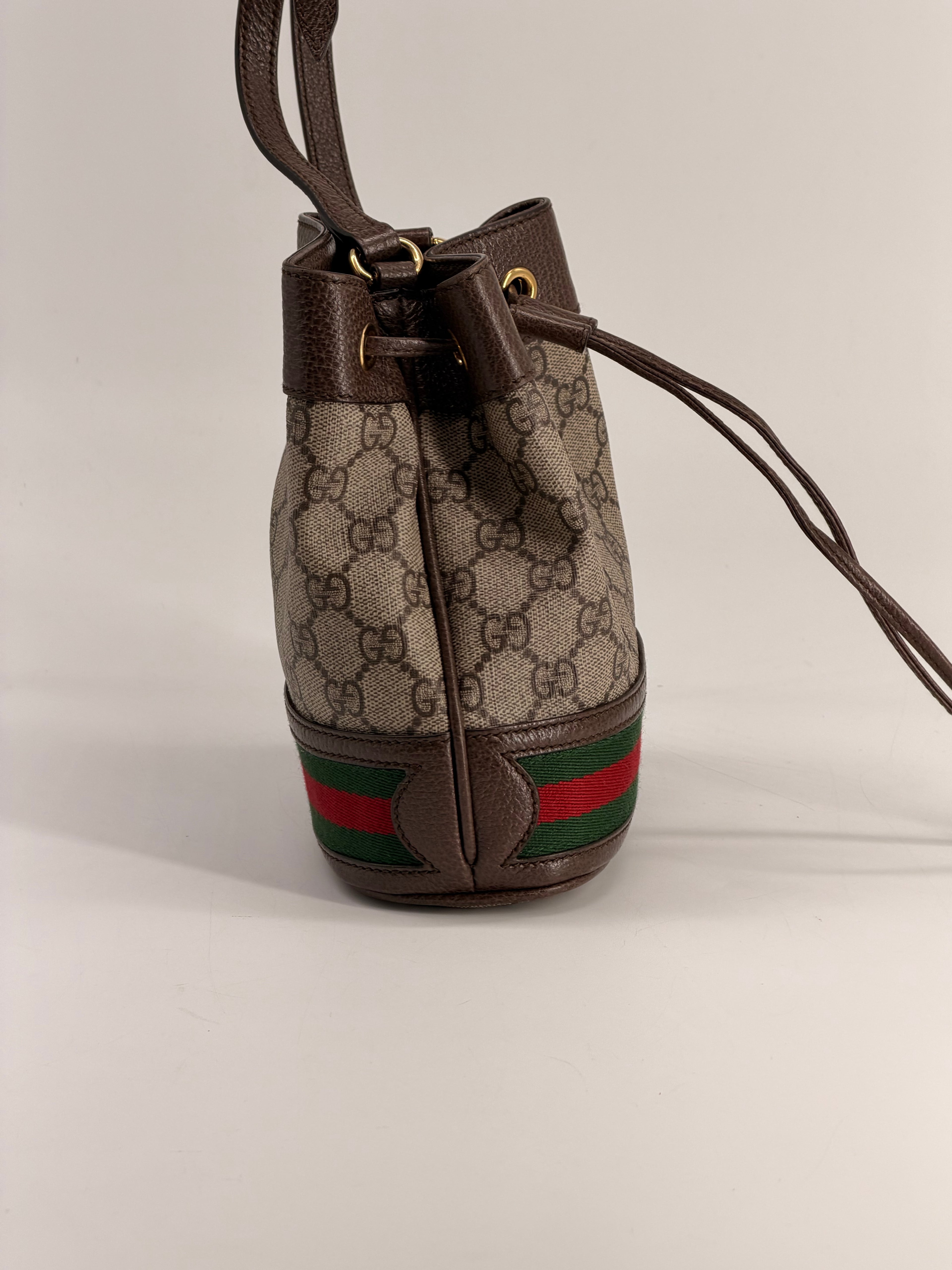 Gucci Mini Ophidia GG Bucket Bag Supreme Canvas