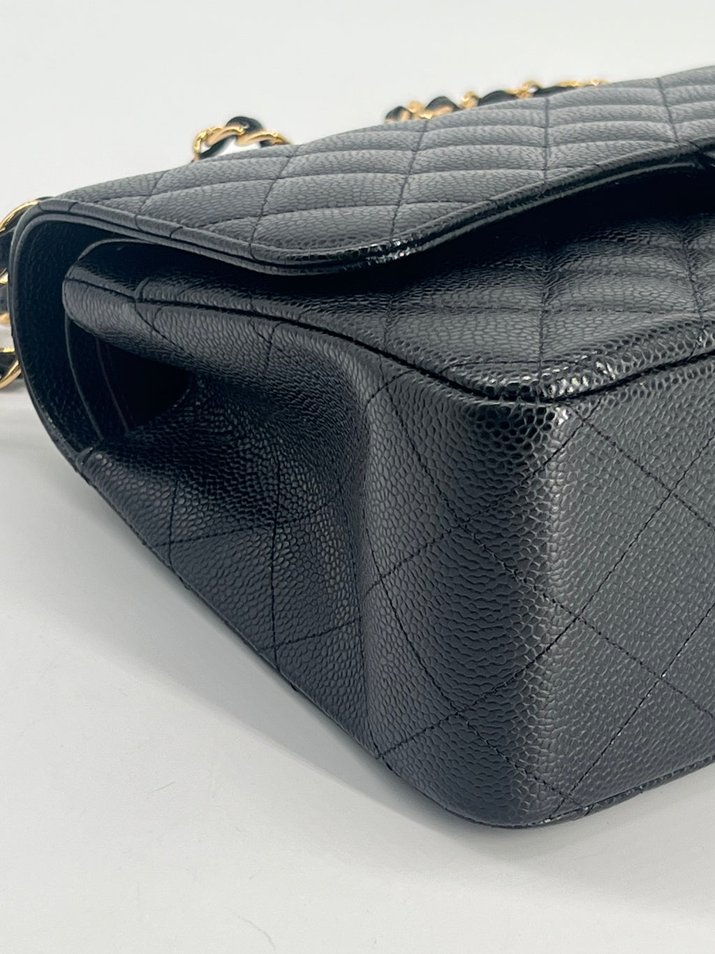 Chanel Classic Jumbo Double Flap Black Caviar Leather With Gold Hardware