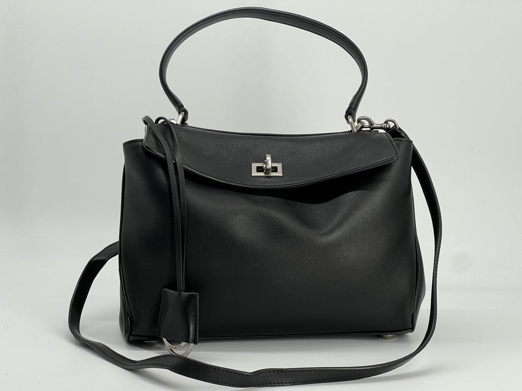 Balenciaga Rodeo Medium Black Leather Shoulder Bag