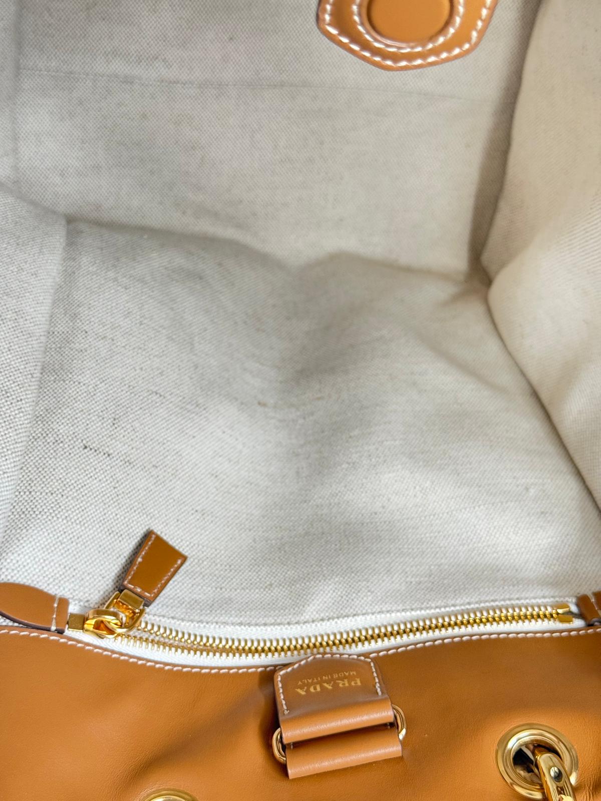 Prada Tote Canvas and Leather Limited Edition Tote Bag