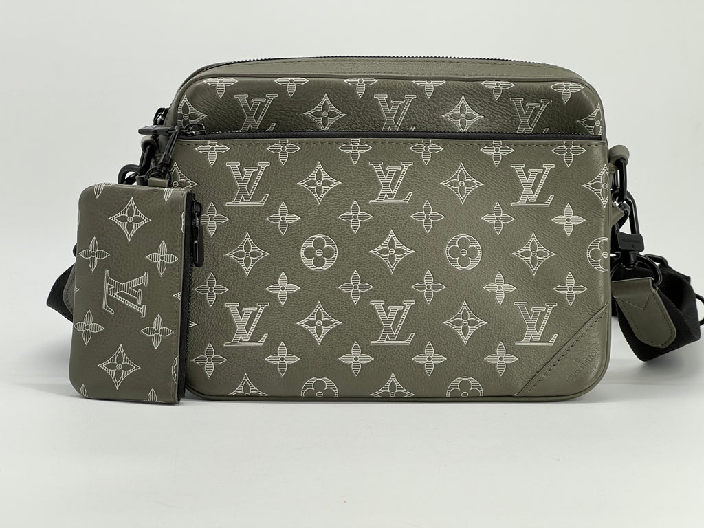 Louis Vuitton Trio Messenger Monogram Shadow Ink Green Bag