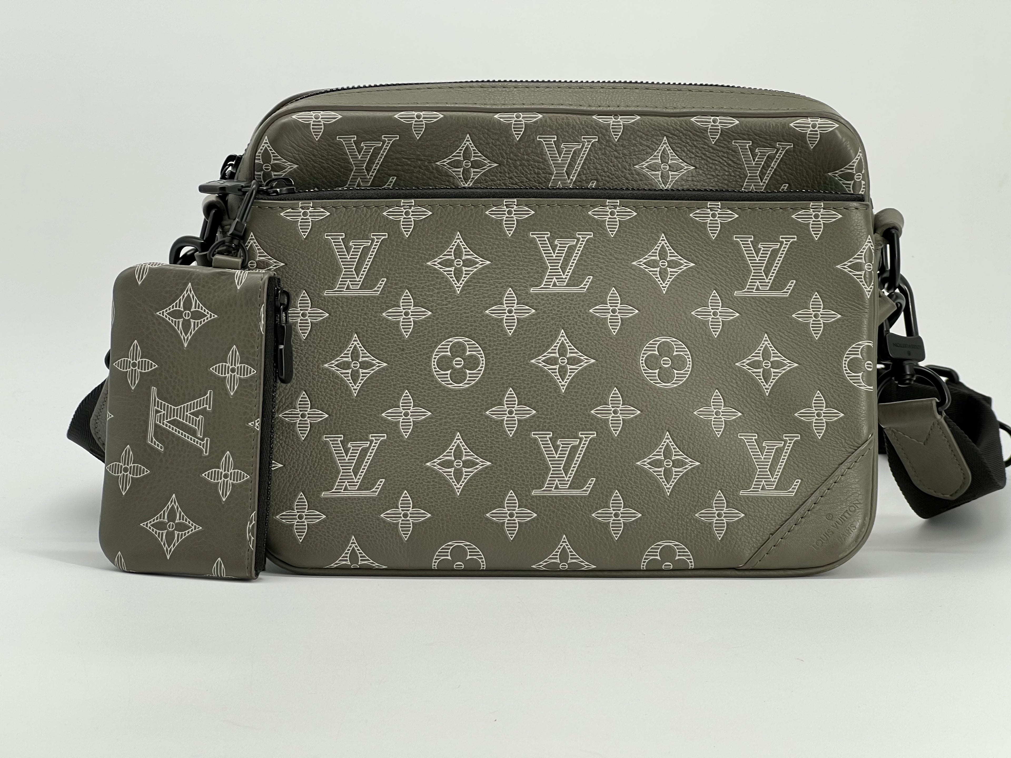 Louis Vuitton Trio Messenger Monogram Shadow Ink Green Bag