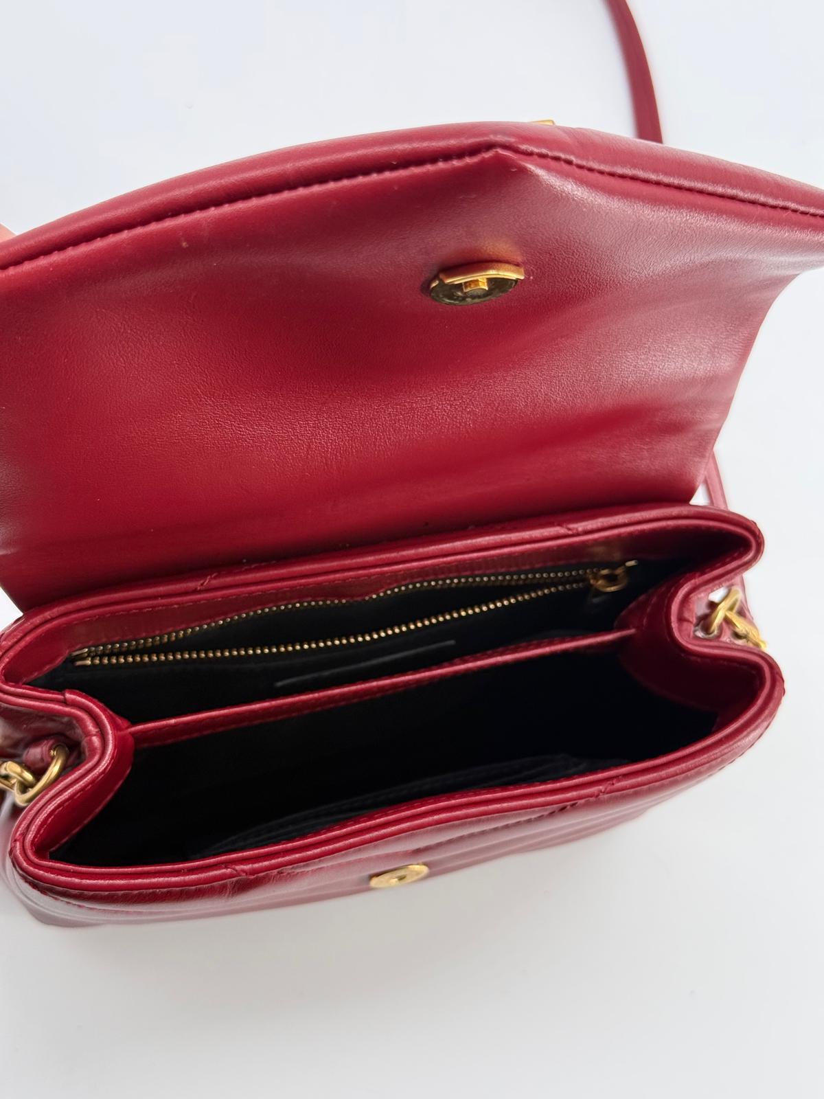 Saint Laurent Loulou Toy Quilted Burgundy Leathers with Gold Hardware