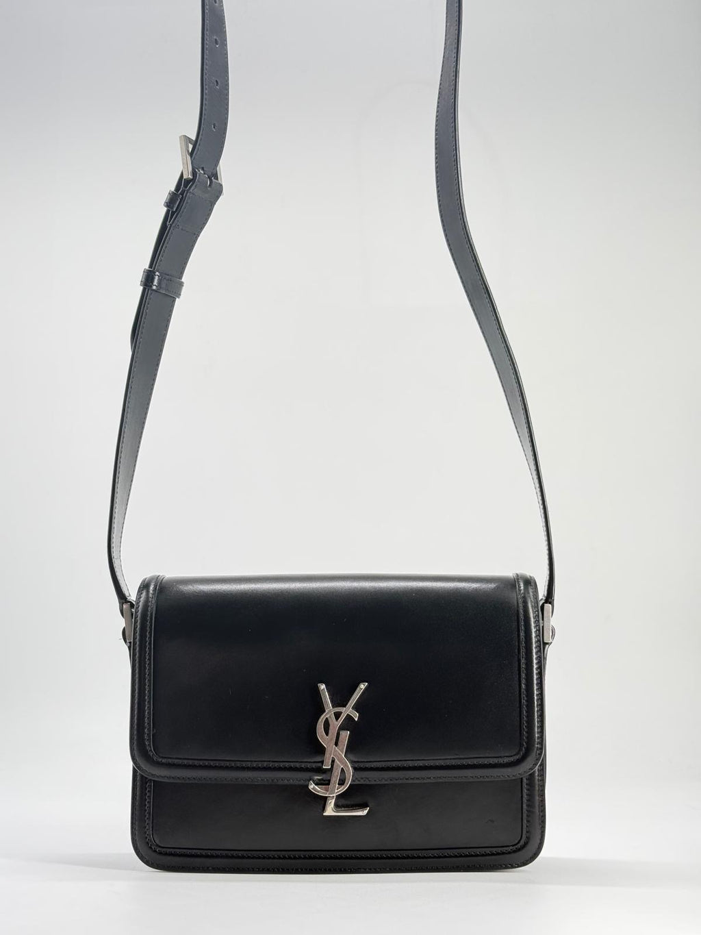 Saint Laurent Solferino Medium Black Leather Shoulder Bag