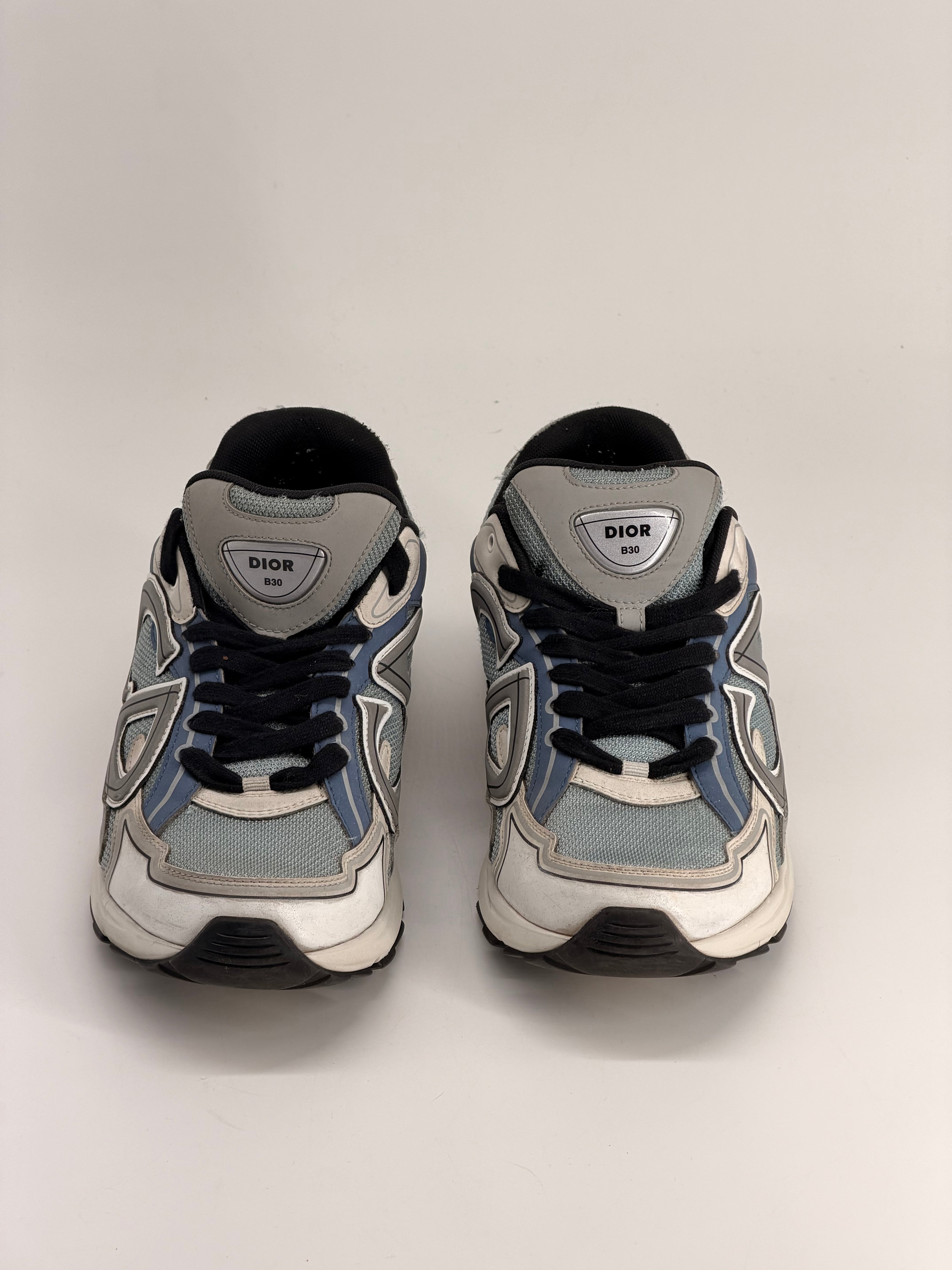 Dior B30 Blue Mesh White Technical Fabric Sneackers Size 44Eu